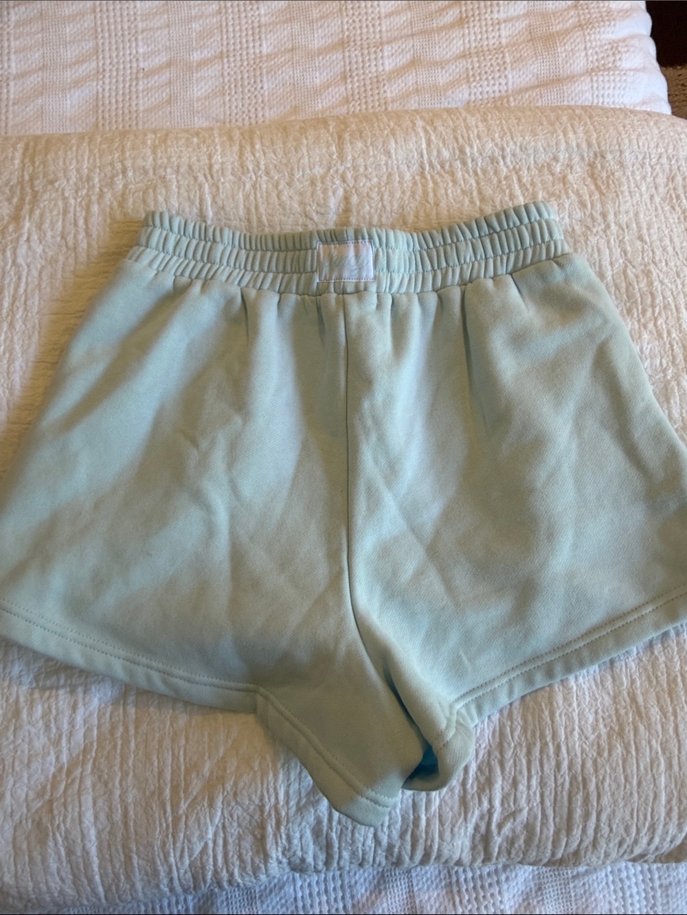 High-Waist Pastel Mint Women's Elastic Waist Shorts